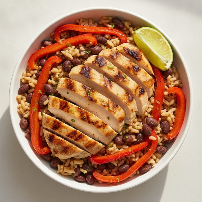 Grilled Chicken and Black Bean Rice Bowl