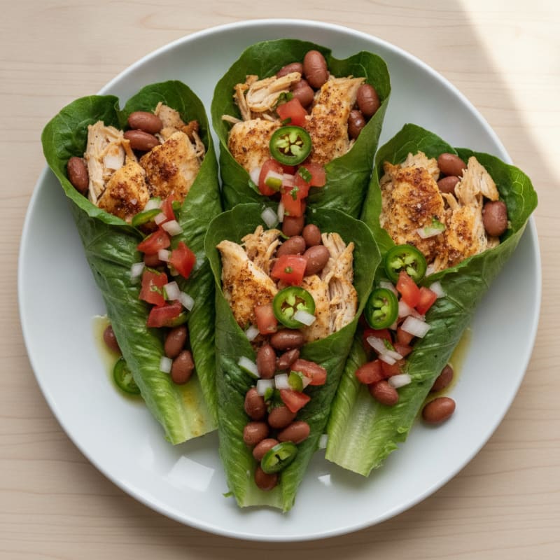 Zesty Chicken and Pinto Bean Lettuce Burrito