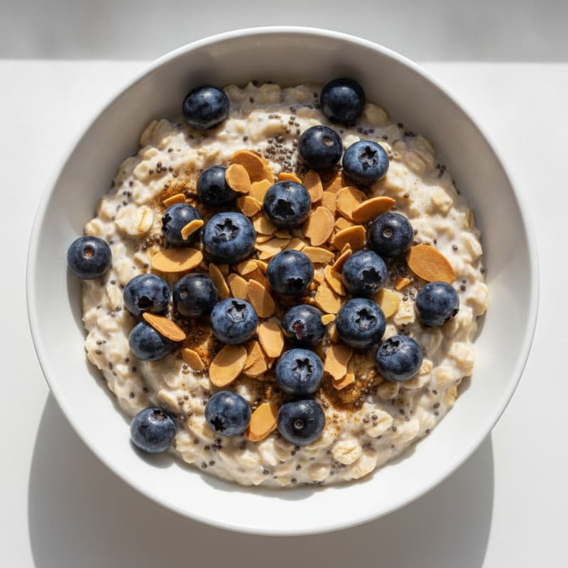 Blueberry Almond Protein Overnight Oats