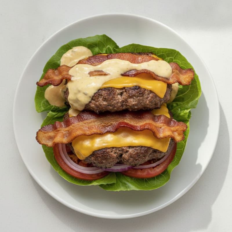 Double Bacon Cheeseburger with Secret Sauce