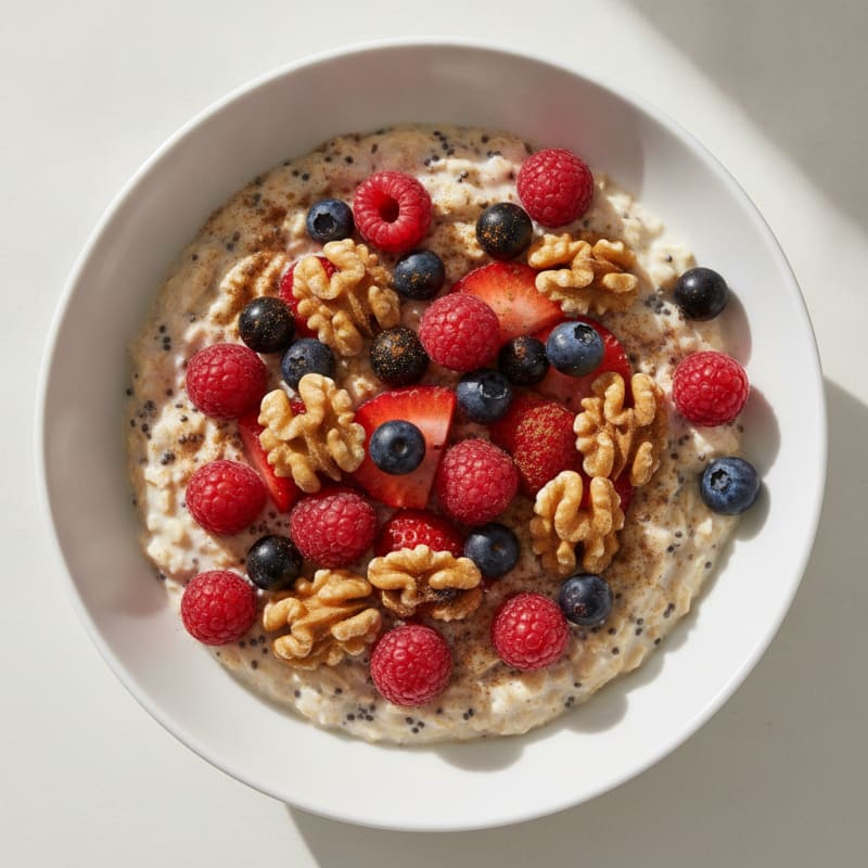 Overnight Oats with Berries and Nuts