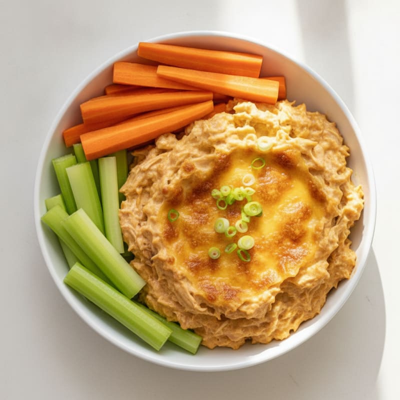 Clean Buffalo Chicken Dip with Crisp Veggies
