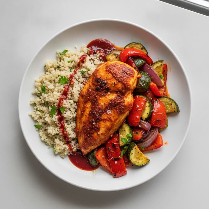 Spicy Harissa Chicken with Roasted Vegetables