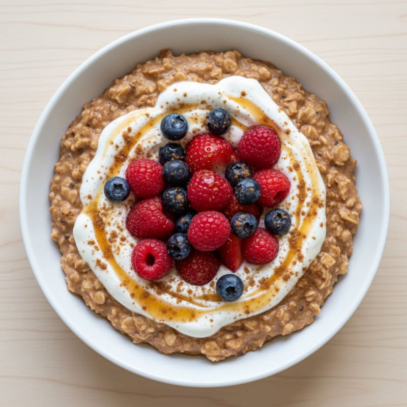 Creamy Spiced Oatmeal with Berries