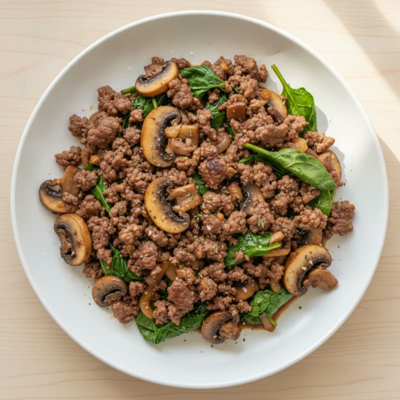 Savory Ground Beef and Mushroom Skillet