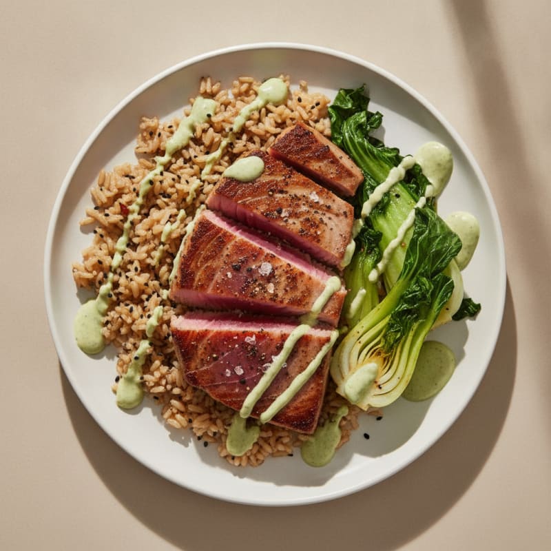 Pan-Seared Ahi Tuna with Wasabi Mayo