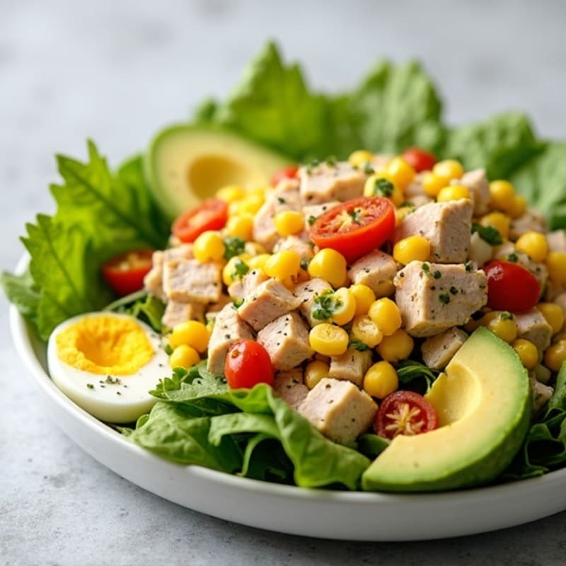 Tuna and Sweetcorn Salad with Hard-Boiled Eggs