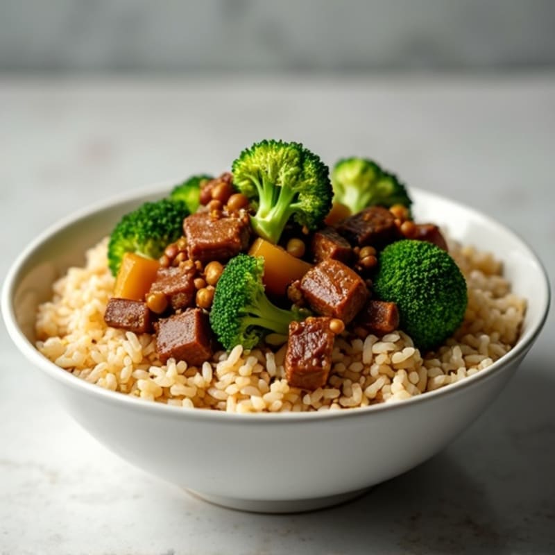 Ginger-Garlic Beef and Broccoli Rice Bowl