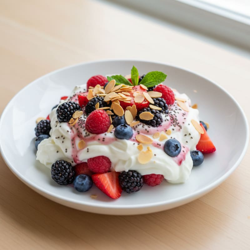 Greek Yogurt Protein Parfait with Mixed Berries