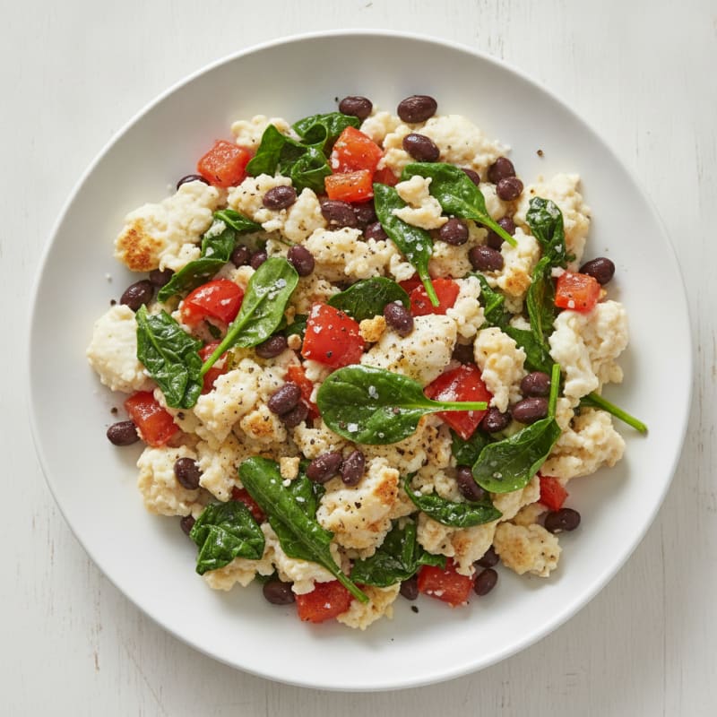 Savory Egg White and Black Bean Scramble