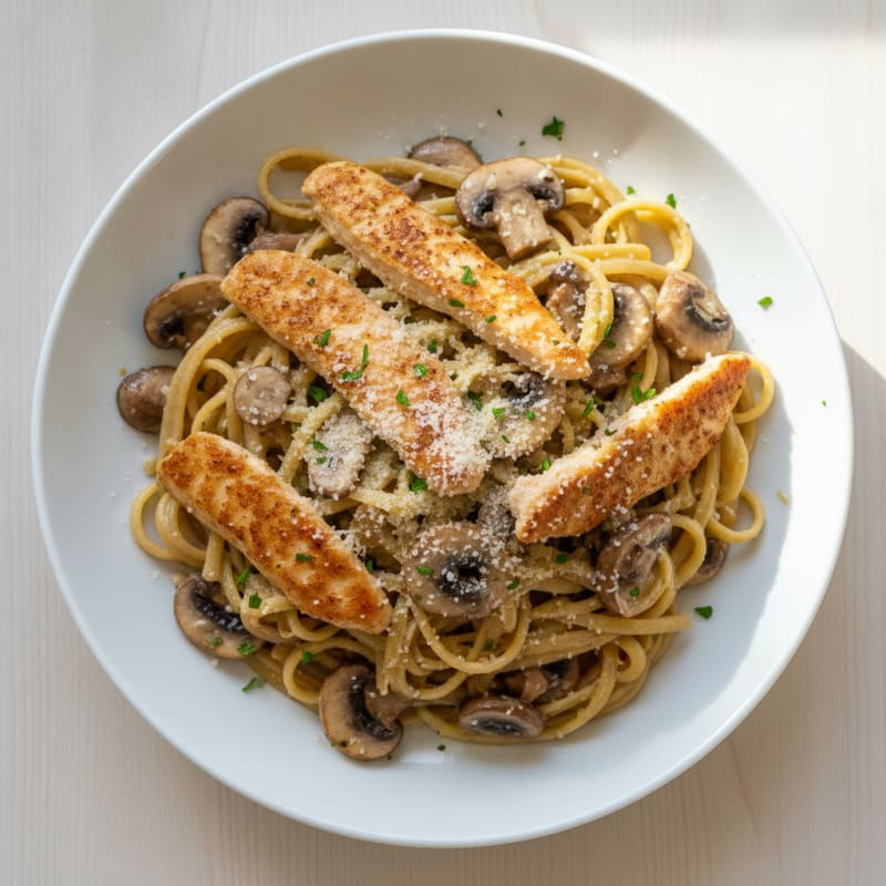 Truffle Mushroom Linguine with Parmesan