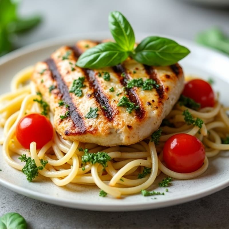Fresh Basil Pesto Chicken with Whole Wheat Pasta