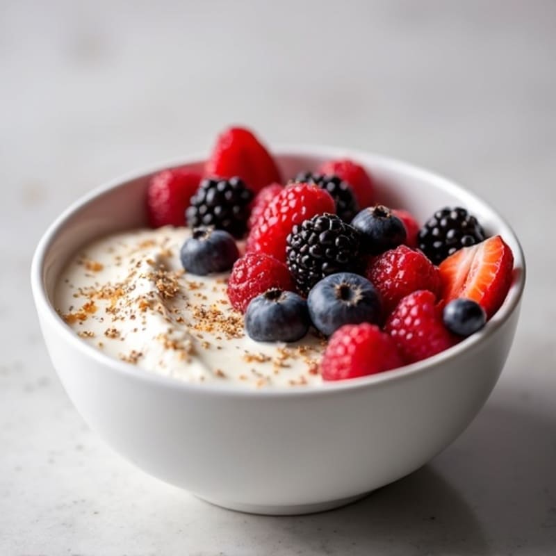 High-Protein Creamy Berry Fluff Bowl