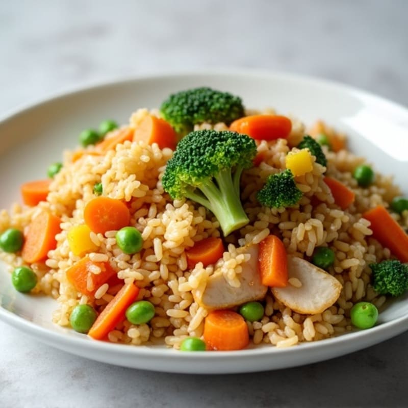 Healthy Chicken and Crispy Vegetable Fried Rice