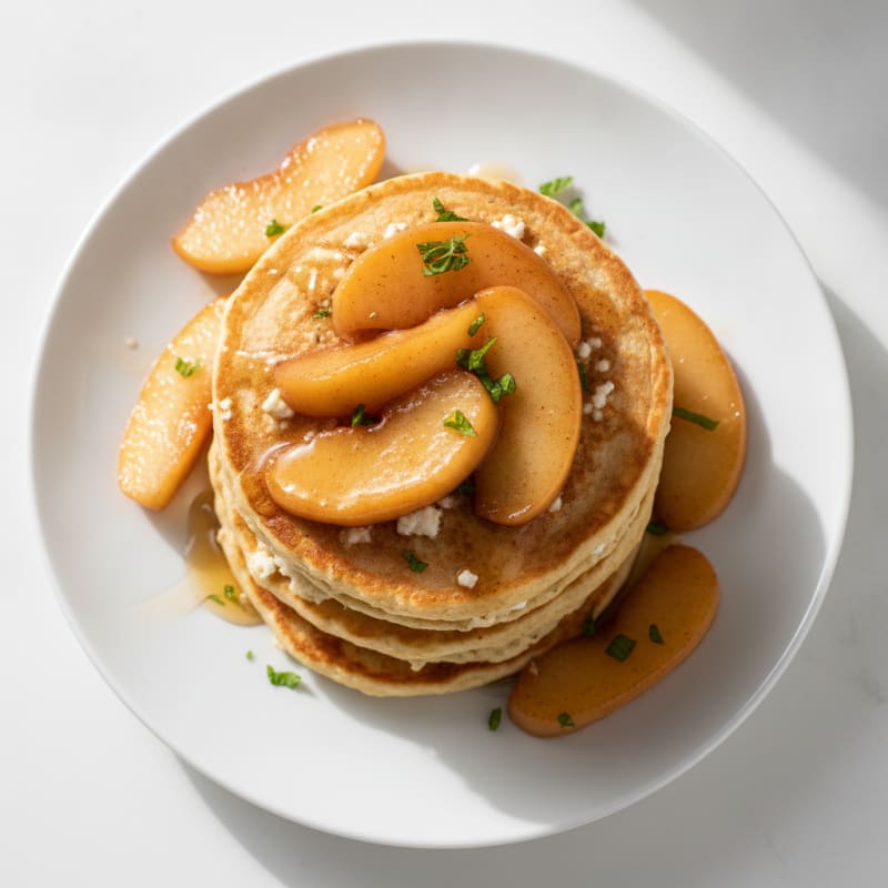 High-Protein Cottage Cheese Pancakes with Cinnamon Sautéed Apples