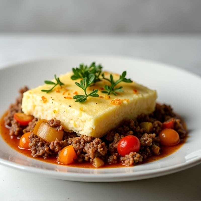 Lean Ground Beef and Mixed Vegetable Shepherd's Pie with Creamy Cauliflower Mash Topping
