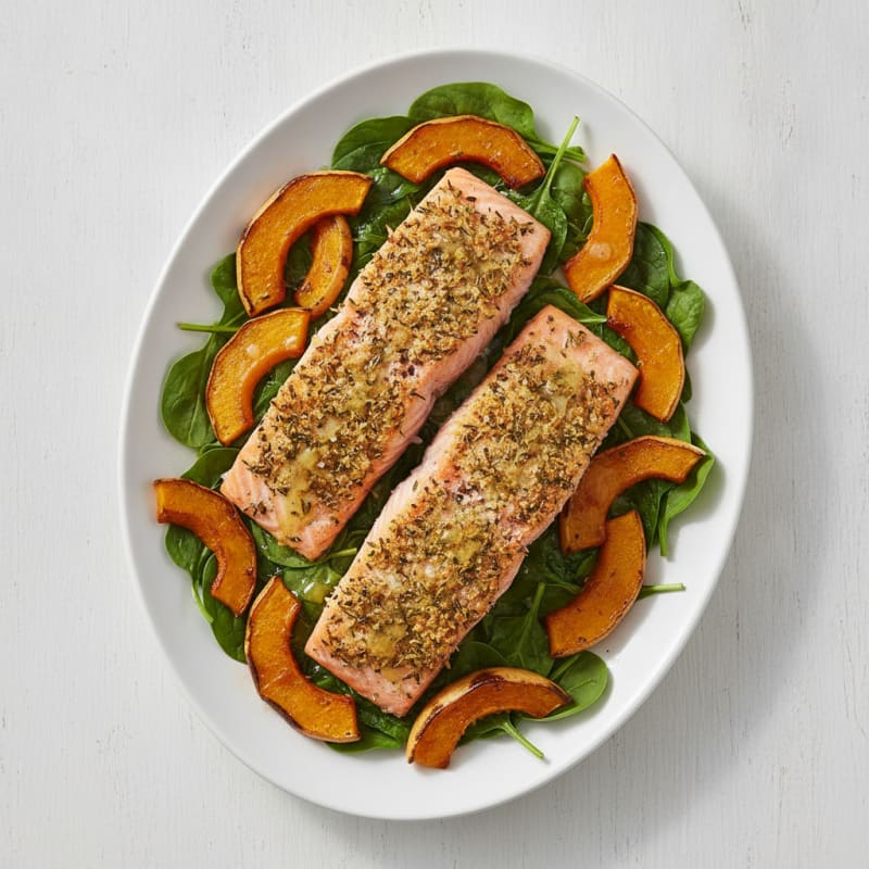 Herb-Roasted Salmon with Butternut Squash