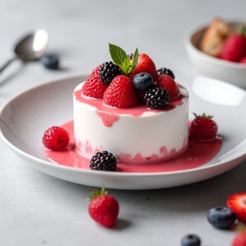 Greek Yogurt Protein Mousse with Mixed Berries