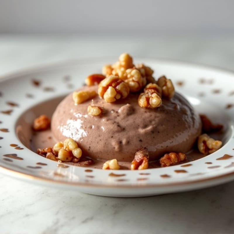 Chocolate Protein Greek Yogurt with Chopped Walnuts