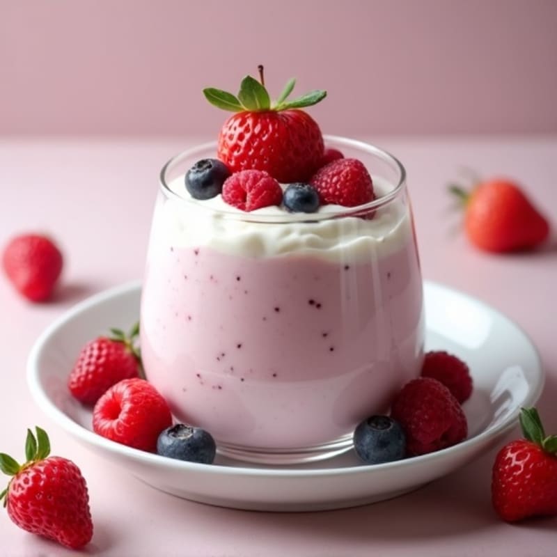 Greek Yogurt Protein Mousse with Mixed Berries
