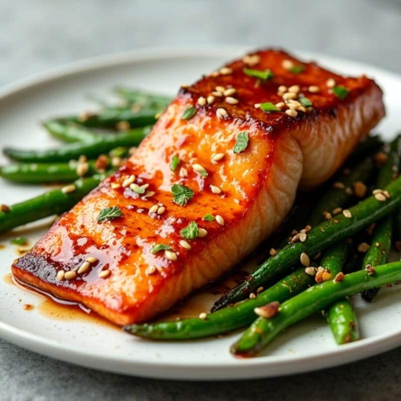 Sheet Pan Teriyaki Salmon with Roasted Green Beans