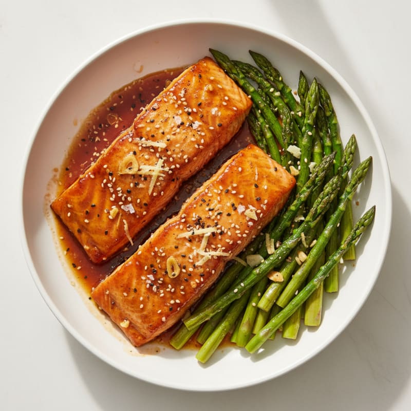 Teriyaki Glazed Salmon with Roasted Asparagus