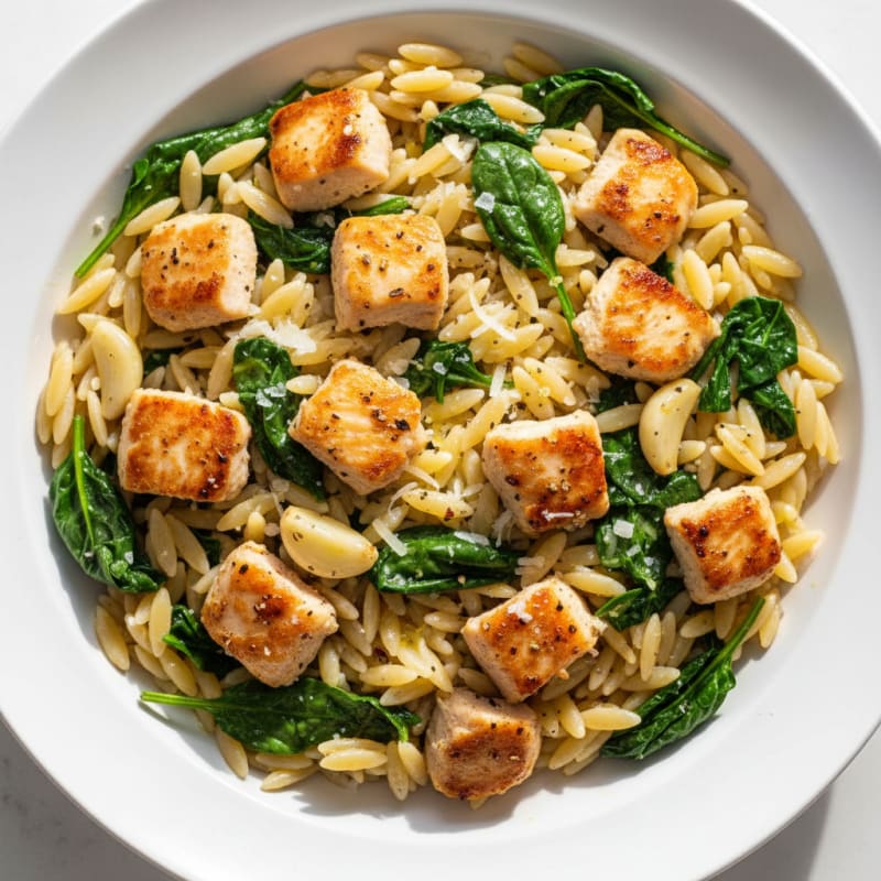 Garlic Chicken and Spinach Orzo
