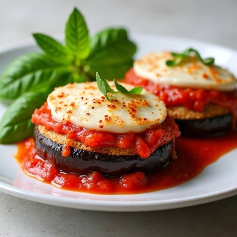 Crispy Baked Eggplant Parmesan with Fresh Marinara
