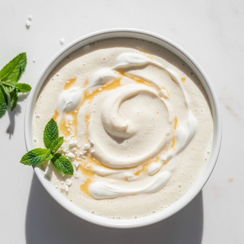 Creamy Vanilla Protein Shake with Nonfat Greek Yogurt