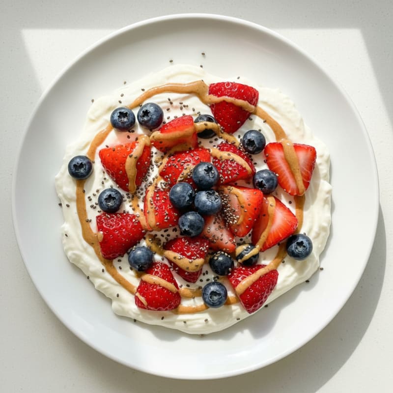 Silky Greek Yogurt Protein Pudding with Fresh Berries