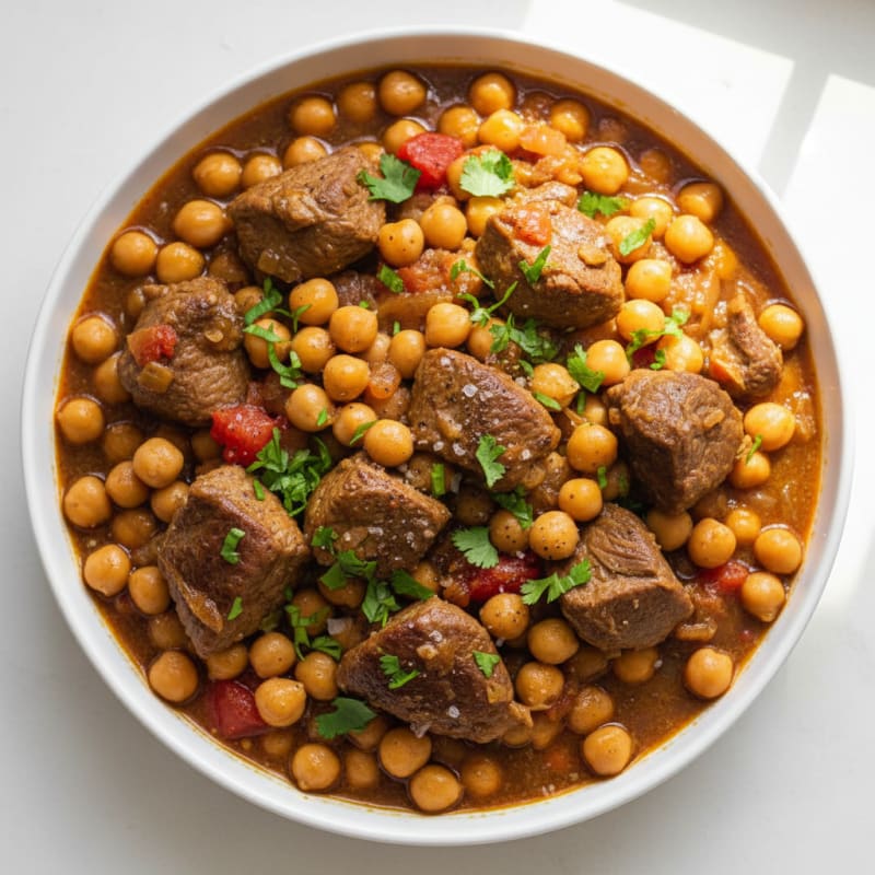 Spiced Moroccan Lamb Tagine with Chickpeas