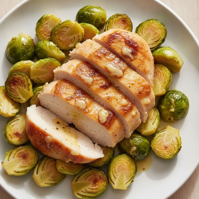 Roasted Chicken Breast with Brussels Sprouts