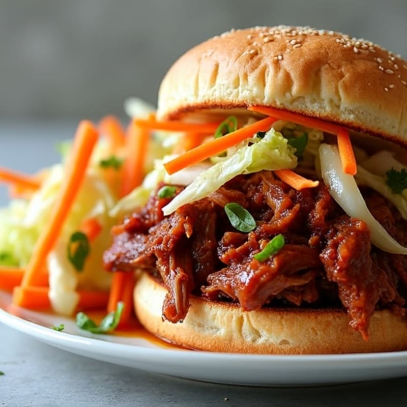 Slow Cooked BBQ Pulled Pork with Tangy Cabbage Slaw