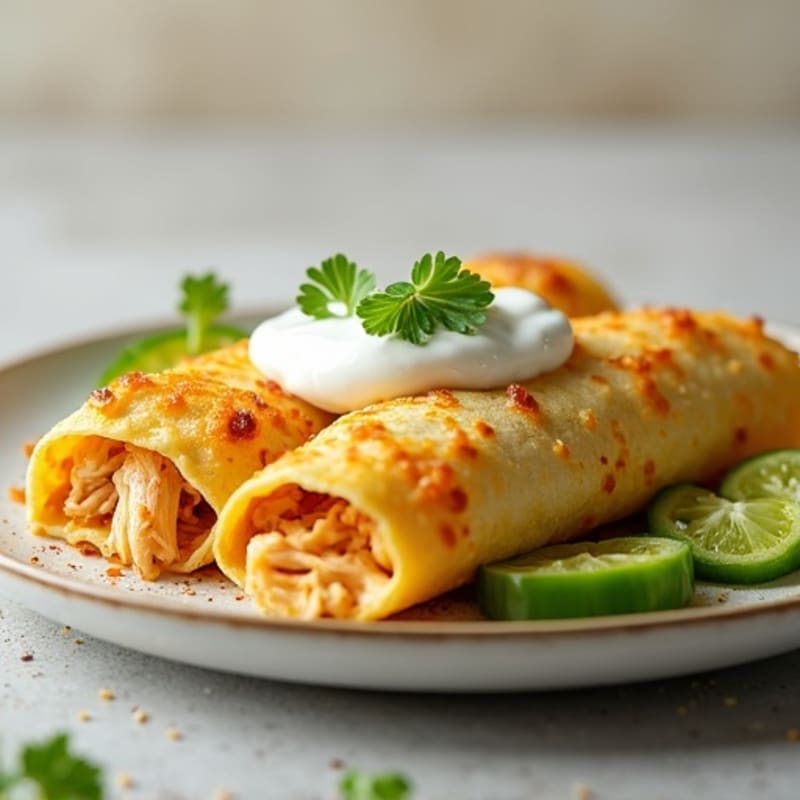 Creamy Green Chile Chicken Enchiladas
