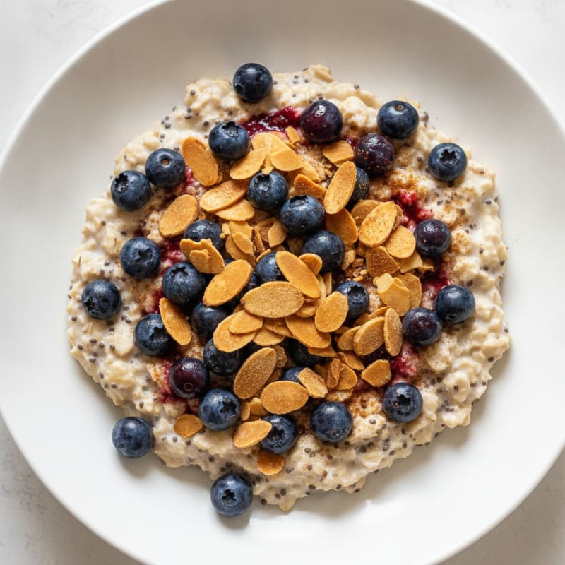 Berry-Almond Overnight Oats with Chia