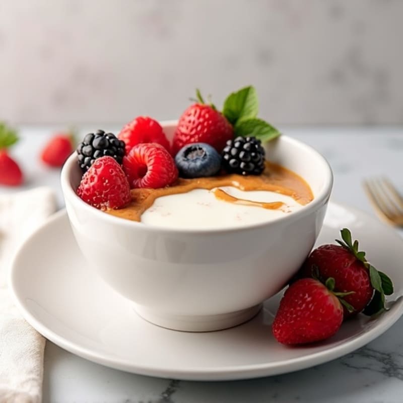 Creamy Greek Yogurt Protein Bowl with Almond Butter and Berries