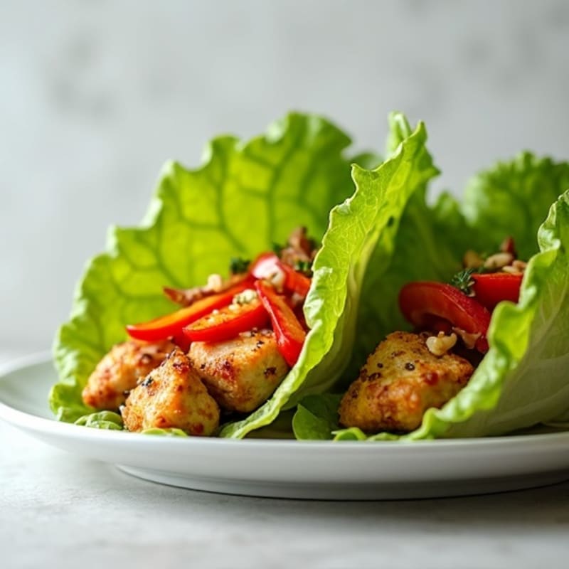 Crispy Ginger-Garlic Chicken Lettuce Wraps