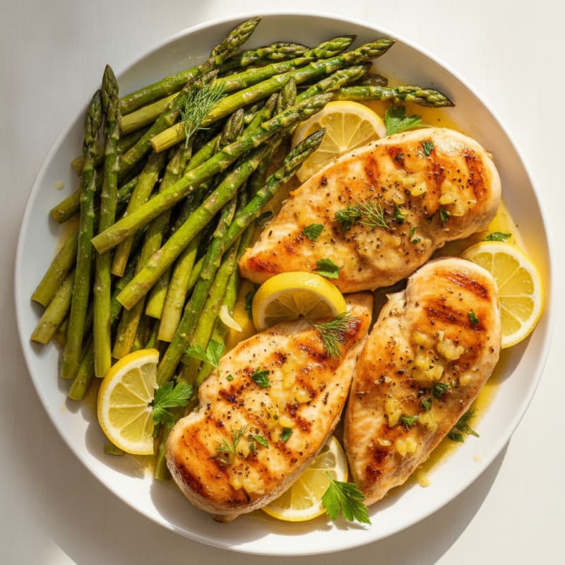 Lemon Herb Chicken with Roasted Asparagus