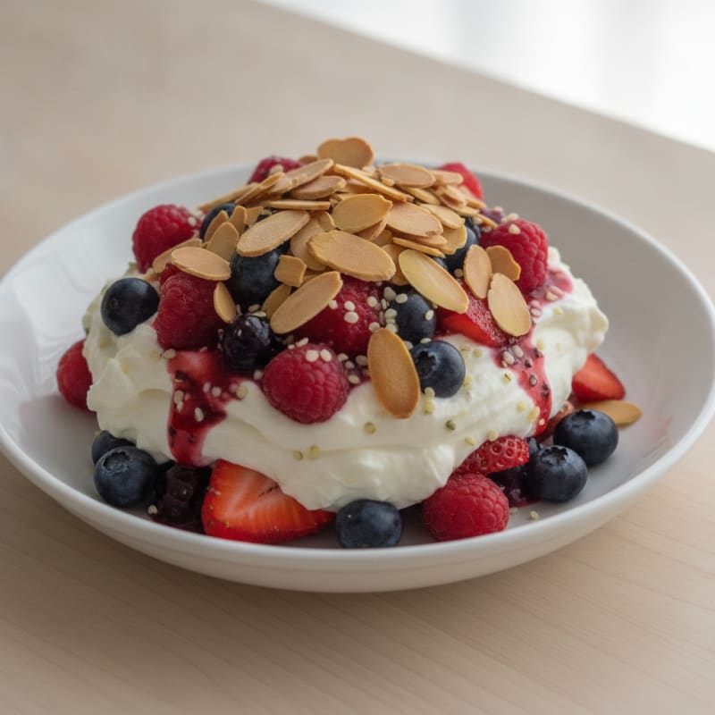 Greek Yogurt Protein Parfait with Mixed Berries