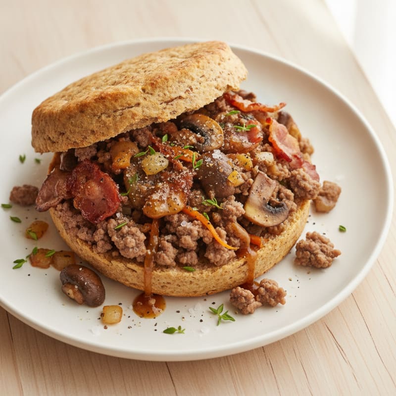 Ground Beef and Mushroom Buckwheat Wrap