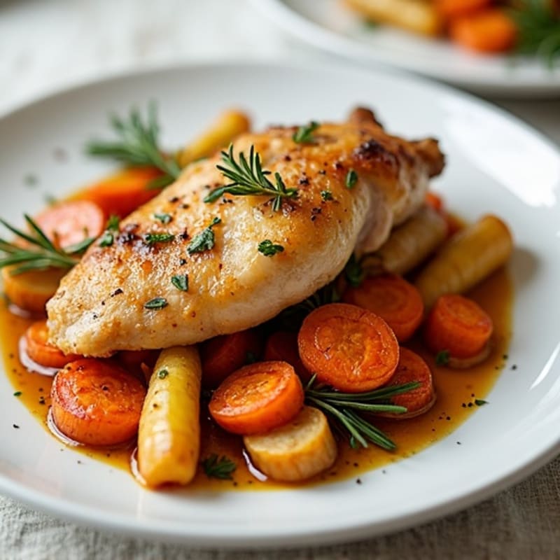 Herb-Roasted Chicken with Crispy Root Vegetables