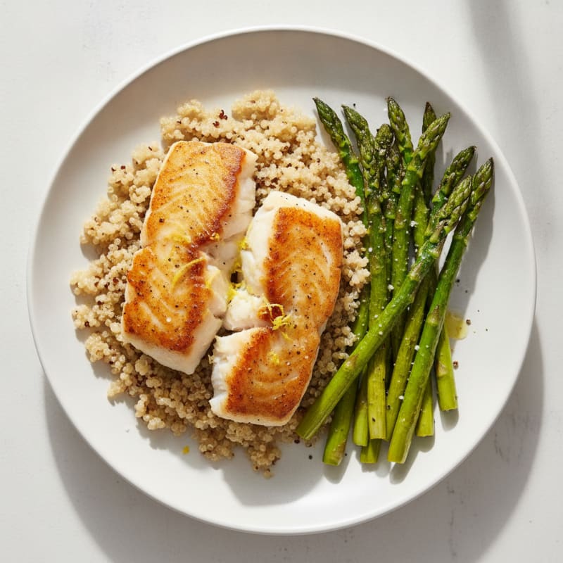 Pan-Seared Cod with Roasted Asparagus