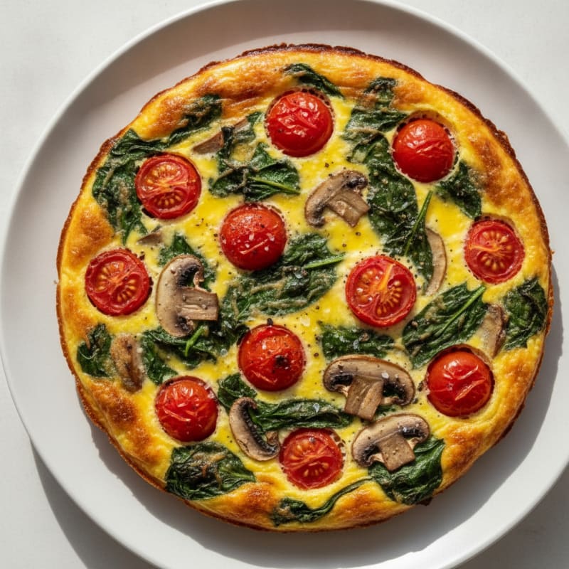 Spinach, Tomato, and Parmesan Egg Pie