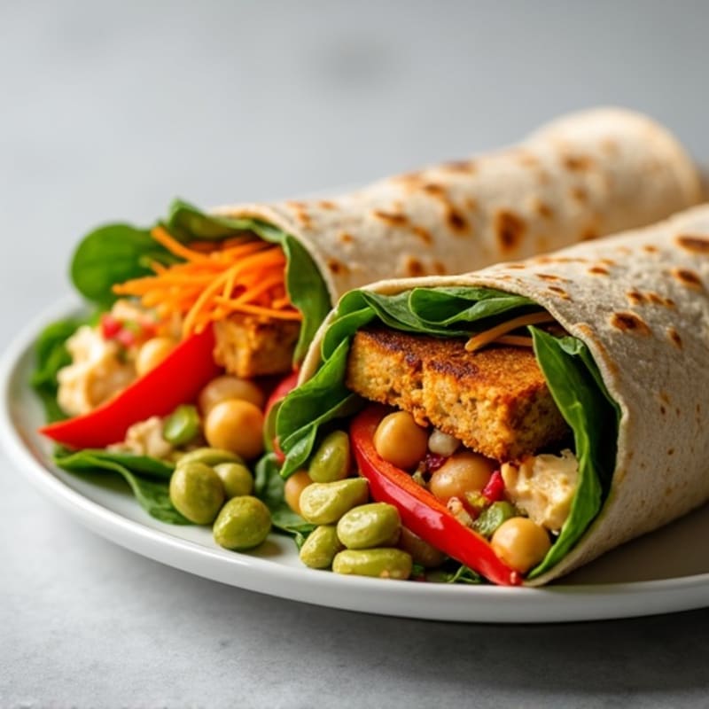 Loaded Fresh Veggie Wrap with Creamy Hummus