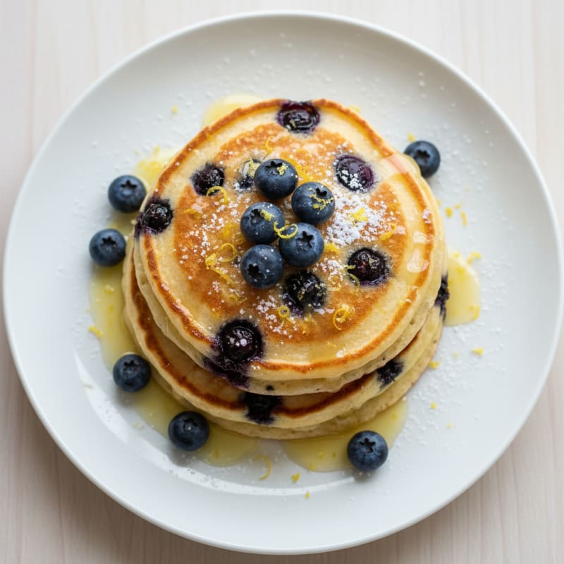 Blueberry Ricotta Pancakes with Lemon Zest