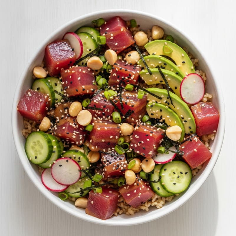 Ahi Tuna Poke Bowl with Macadamia Nuts