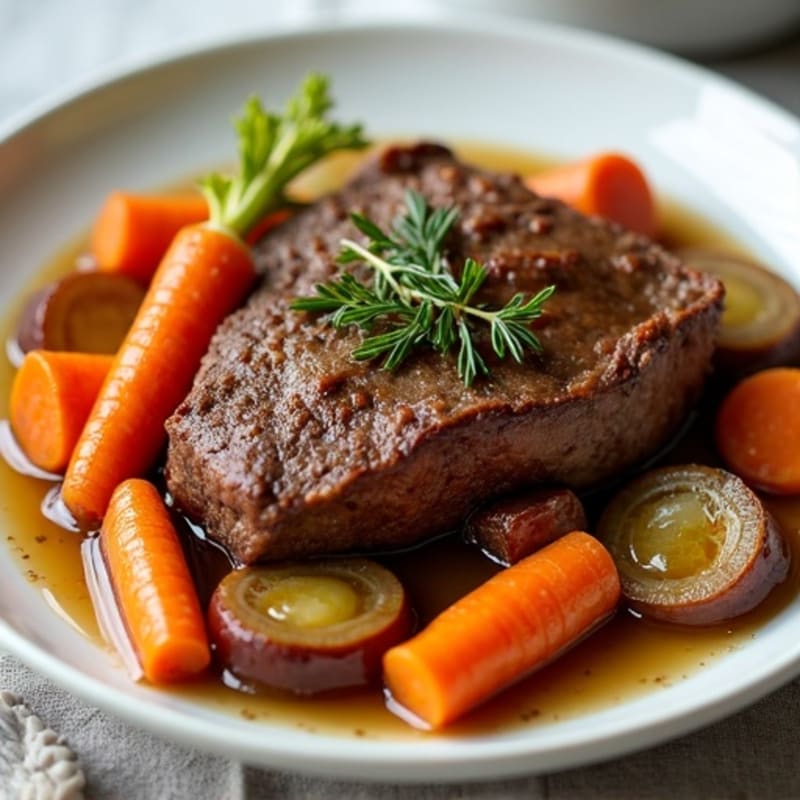 Tender Slow-Cooked Beef Pot Roast with Hearty Root Vegetables