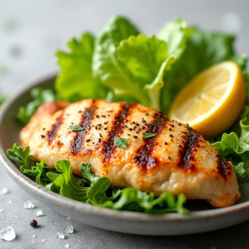 Grilled Chicken Breast with Crisp Romaine and Lemon Vinaigrette