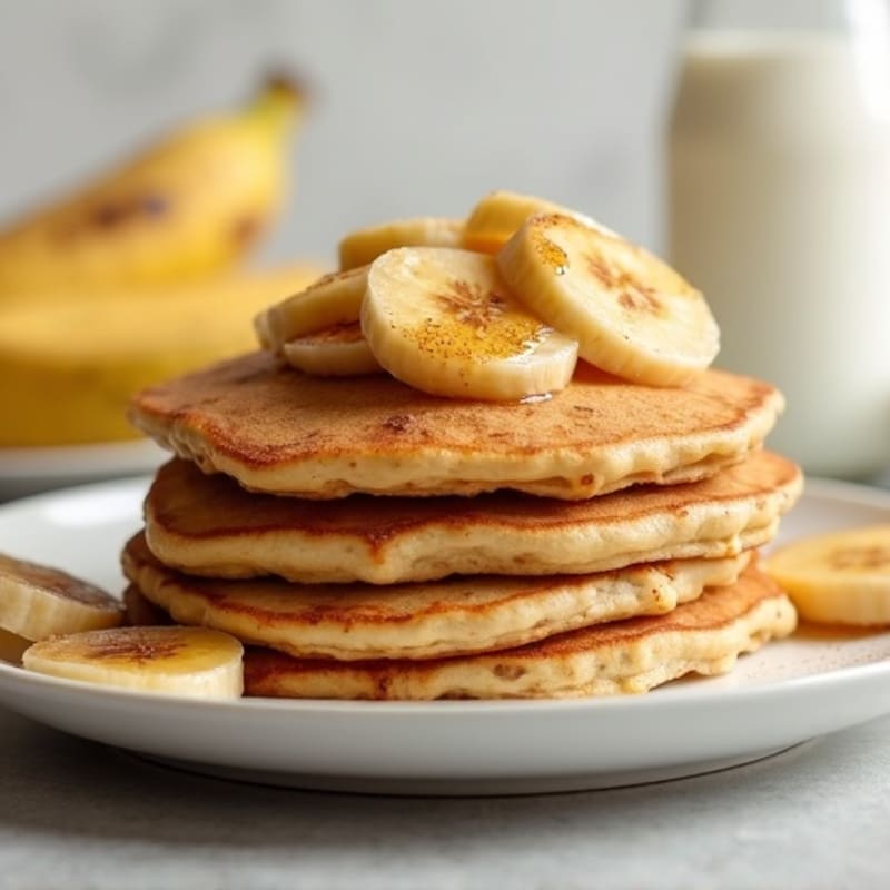 Fluffy Protein Pancakes with Warm Caramelized Banana