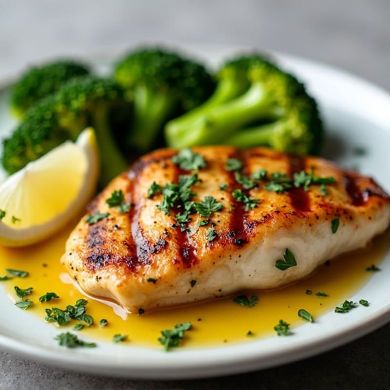 Lemon-Herb Grilled Chicken with Crispy Roasted Broccoli